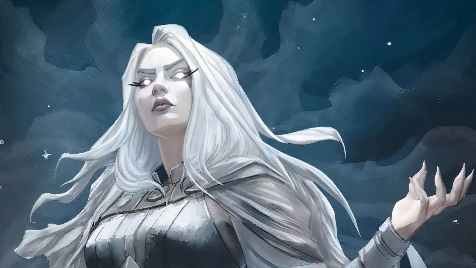 War of the Dragon: The Wheel of Time witch in white with hand up