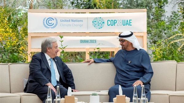 تمويل المناخ في قلب مفاوضات المناخ COP28 محمد بن زايد وانطونيو